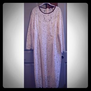 Satin lined ivory lace dress